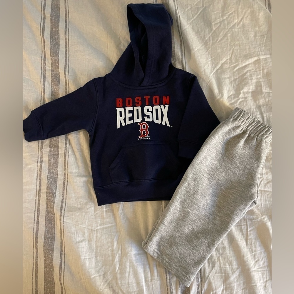 Red Sox Genuine Merchandise | hooded sweatshirt and sweatpants outfit | 12 mo